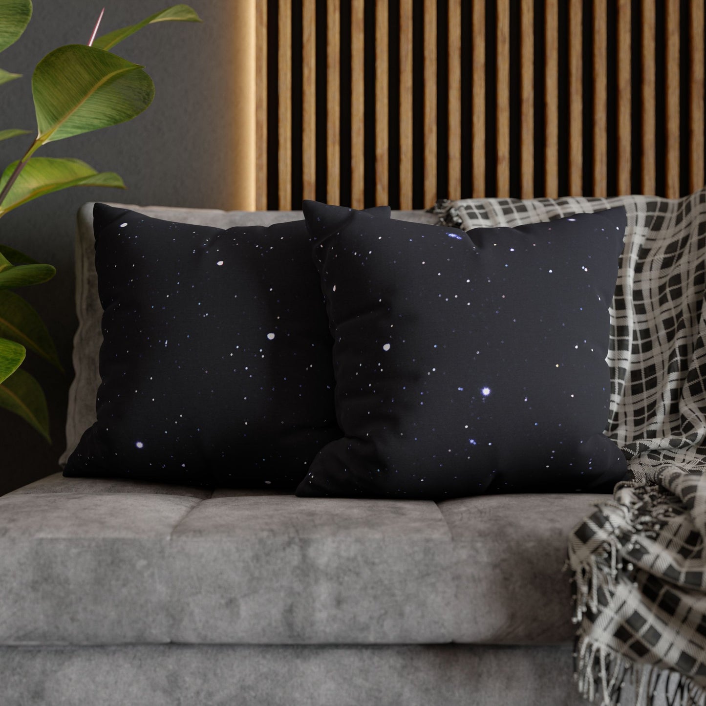 STERNENHIMMEL GALAXY • Deko Kissenbezug mit Reißverschluss Quadratisch Weiß