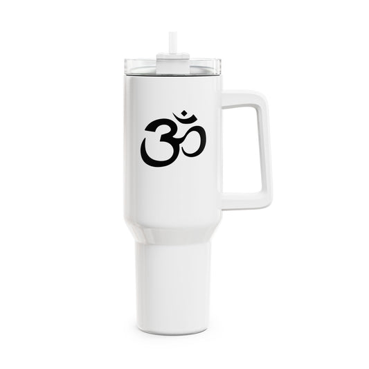 OM ZEICHEN OHM SYMBOL • Tumbler mit Henkel & Strohhalm • XXL Reisebecher 1,2L - YOGA SANTA