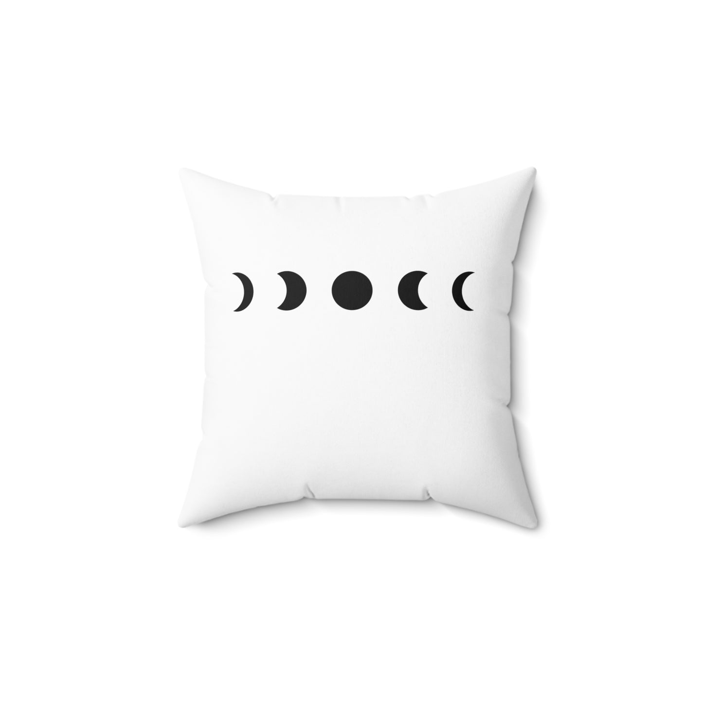 MONDPHASEN MONDZYKLUS • SpirituellesDeko Kissen mit Reißverschluss Quadratisch Weiss