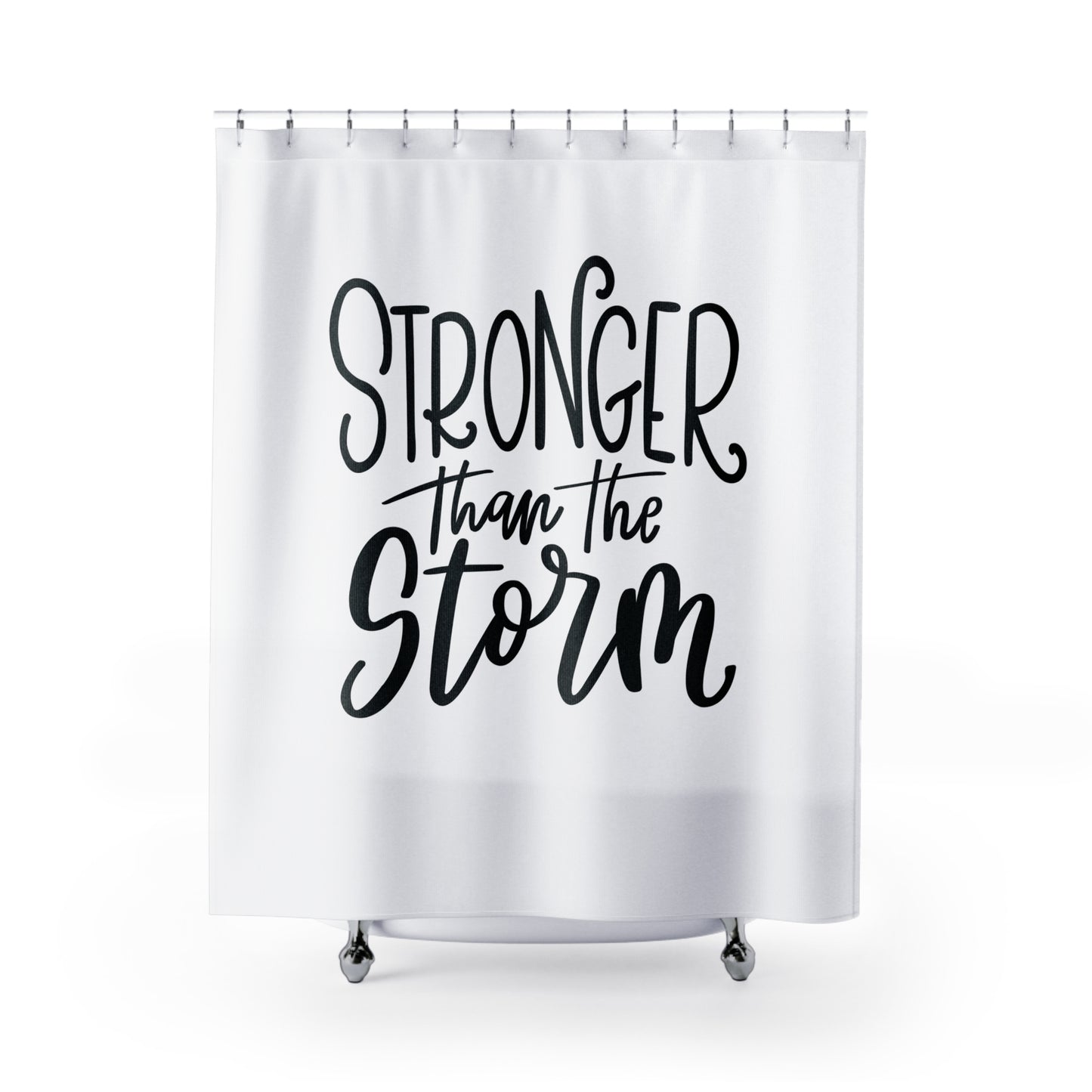 STRONGER THAN THE STORM - MOTIVATION • Duschvorhang 180x200 cm Weiss