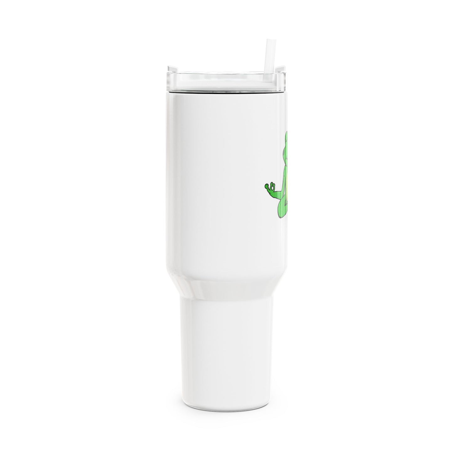 FROSCH YOGA MEDITATION TIERYOGA • Tumbler mit Henkel & Strohhalm • XXL Reisebecher 1,2L - YOGA SANTA