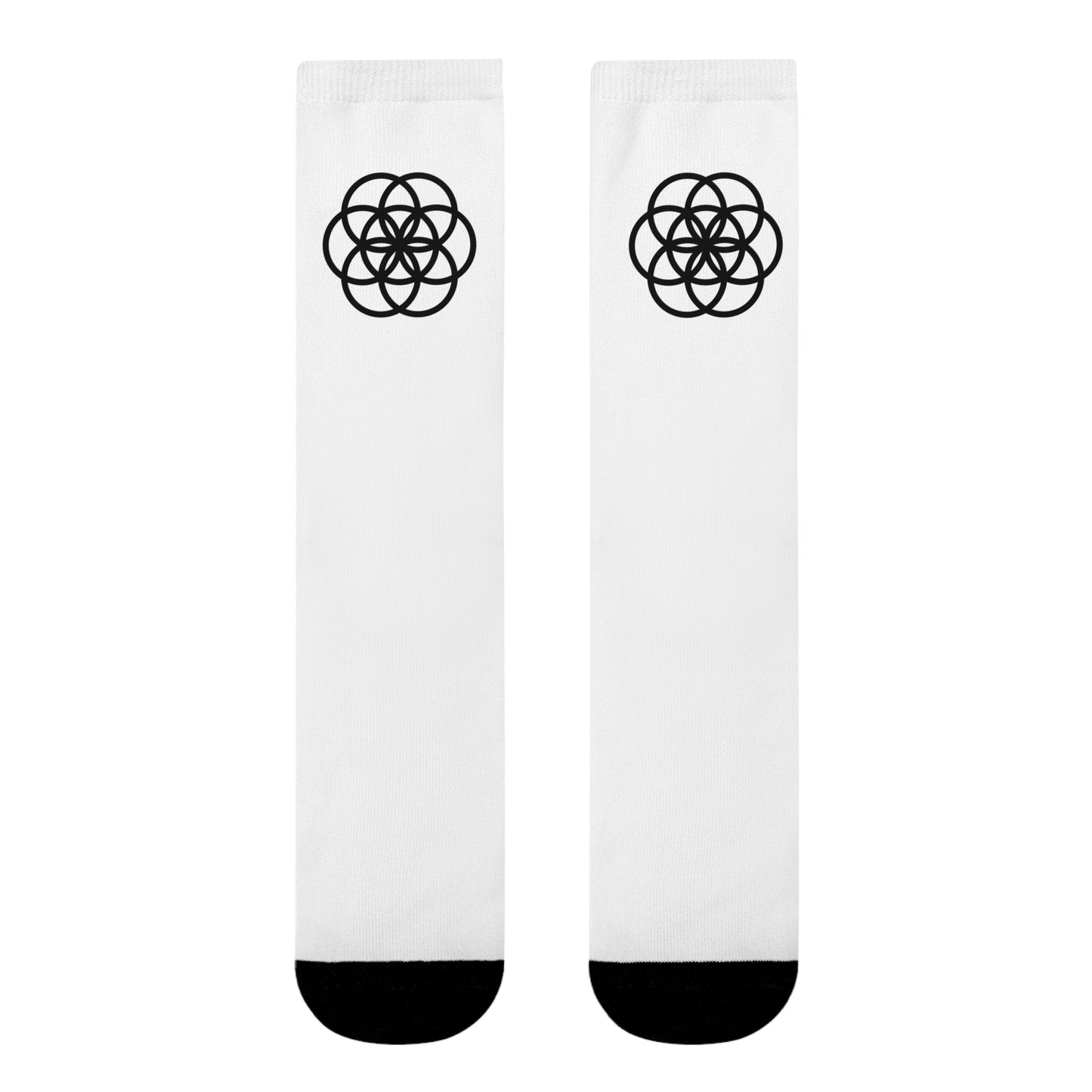 SEED OF LIFE - Samen des Lebens • Heilige Geometrie • Spirituelle Crew Socken Weiß mit Motiv
