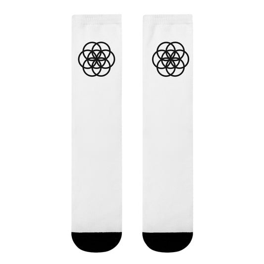 SEED OF LIFE - Samen des Lebens • Heilige Geometrie • Spirituelle Crew Socken Weiß mit Motiv