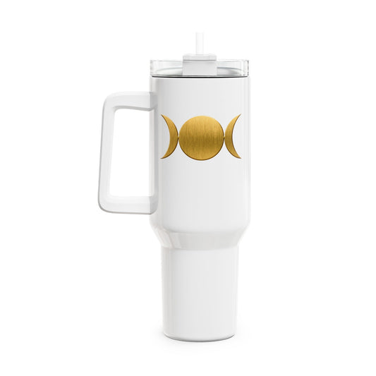 SONNE MOND - MONDPHASEN, MONDZYKLUS • Tumbler mit Henkel & Strohhalm • XXL Reisebecher 1,2L
