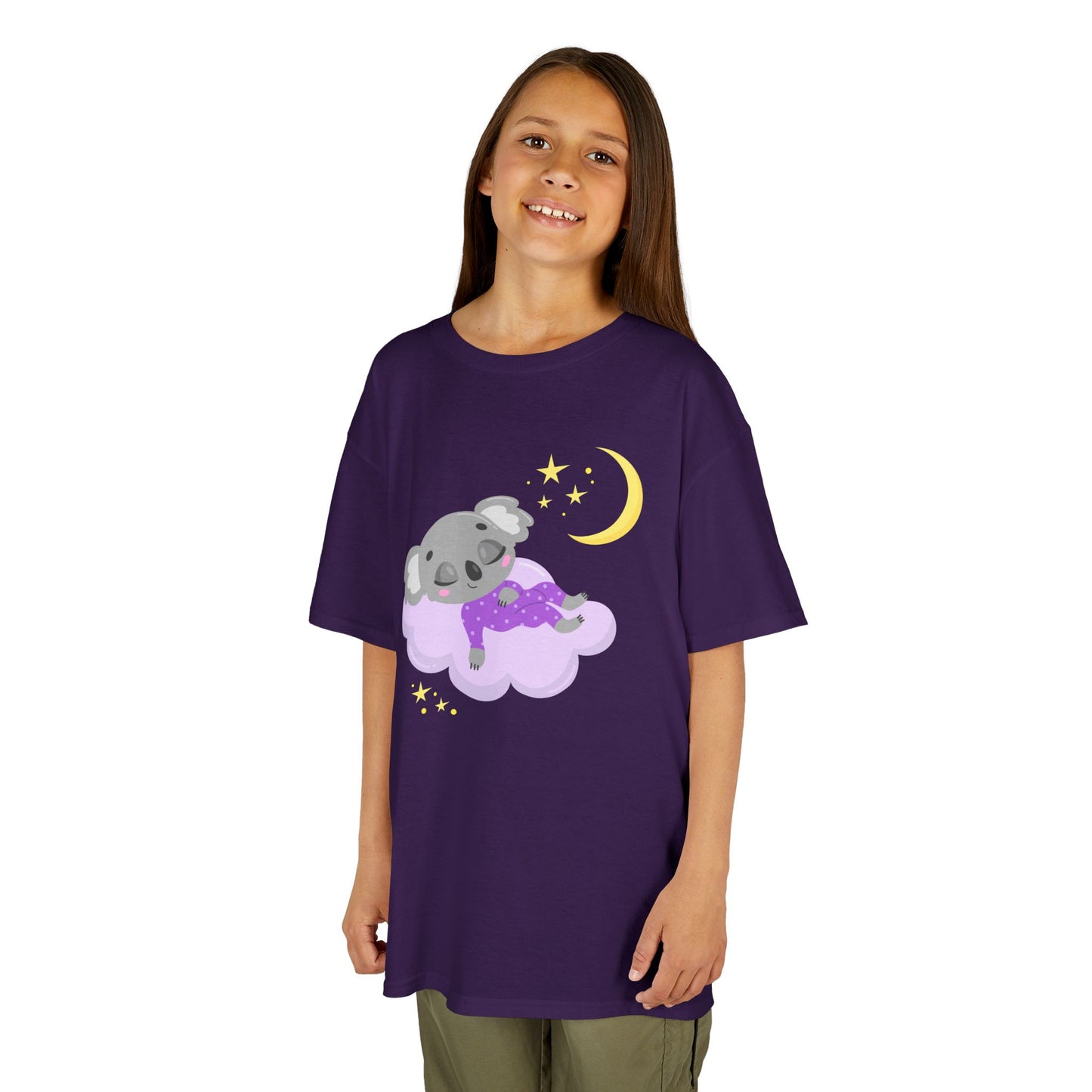 KOALA BÄR MOND STERNE WOLKE NIEDLICH SÜßER COMIC • Oversize Kinder T-Shirt • Mädchen Jungen • BIO Baumwolle 🌿