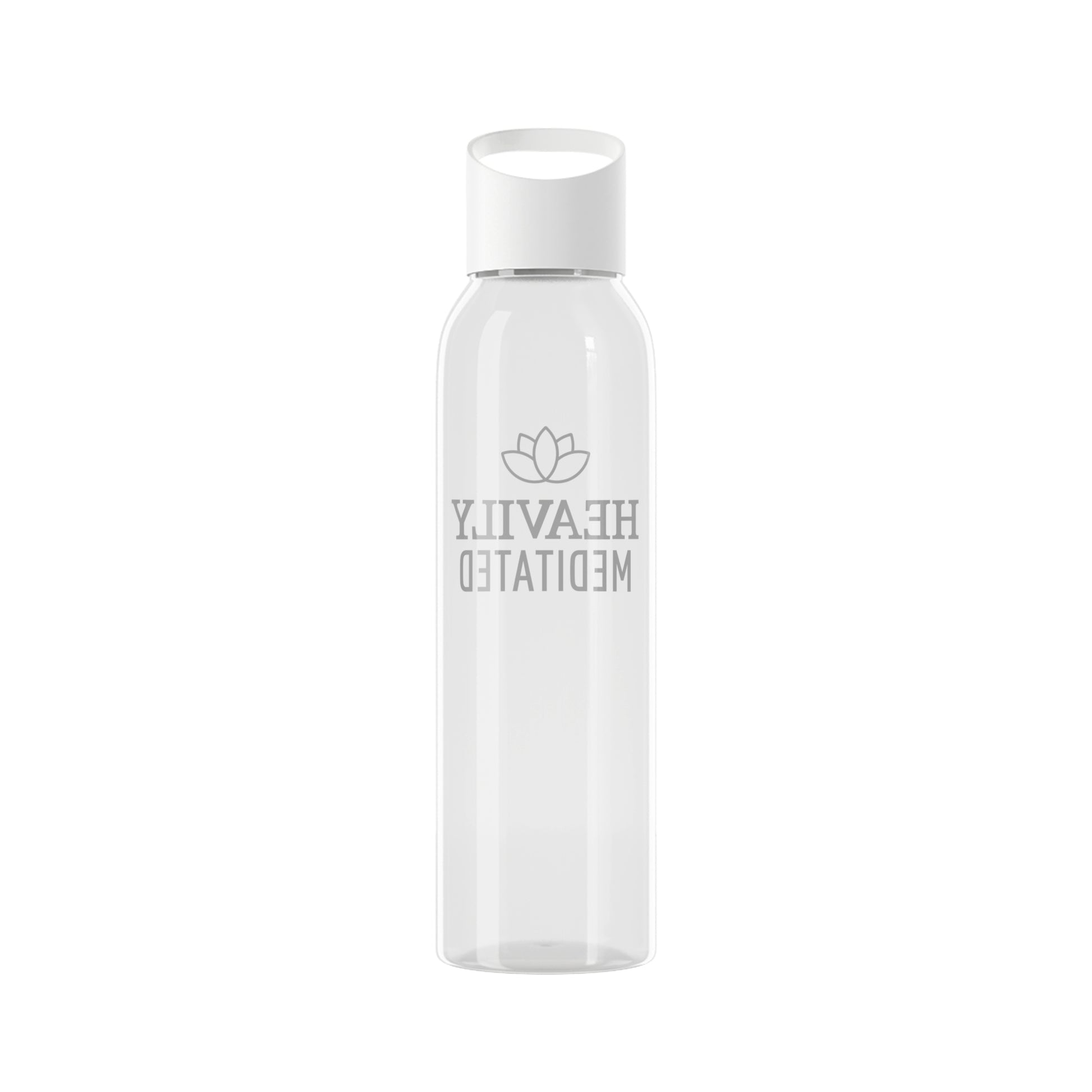 HEAVILY MEDITATED • YOGA MEDITATION SPRUCH LOTUSBLÜTE BLUME • Wasserflasche Sky 650 ml - YOGA SANTA