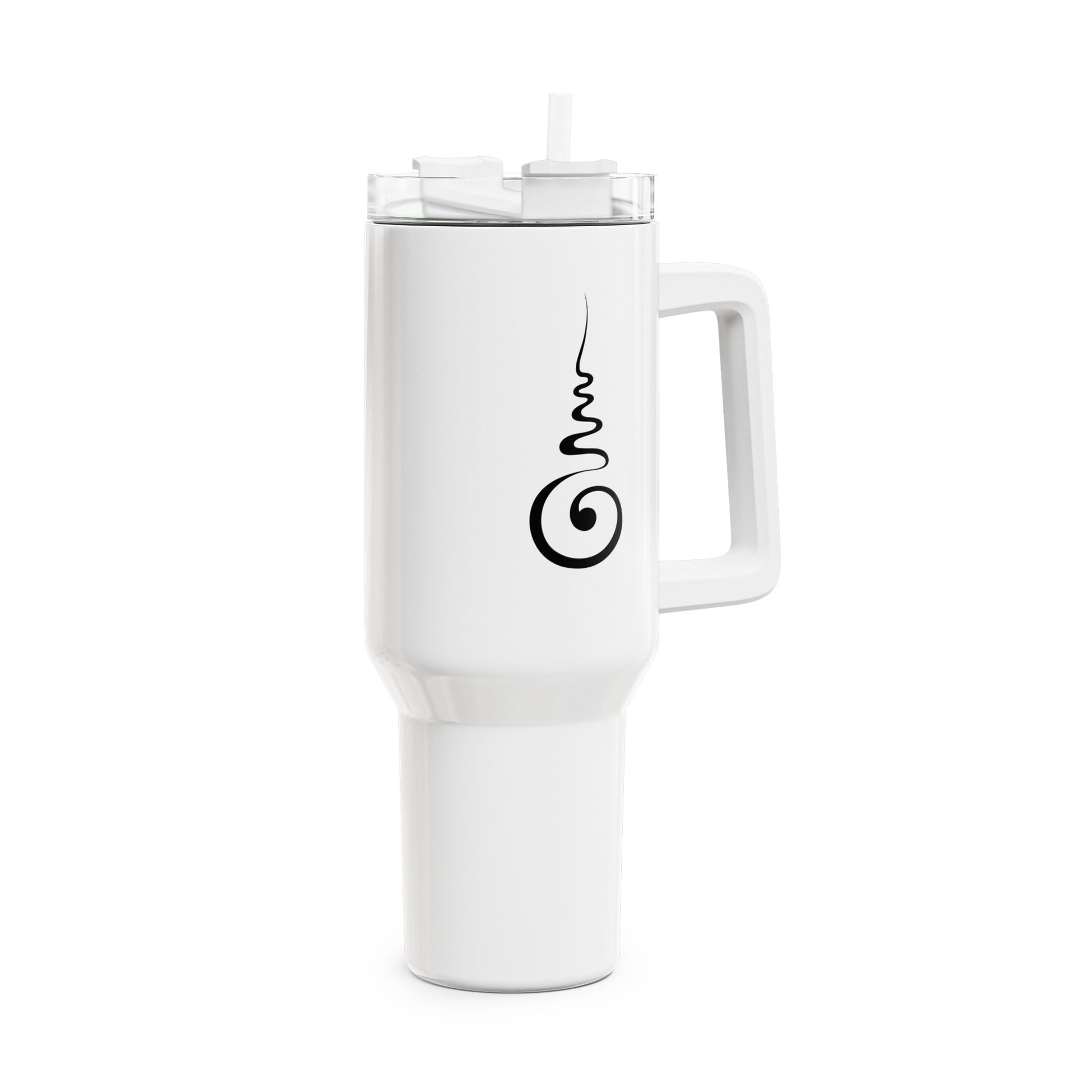 SPIRALE & SHRIVATSA - ENDLOSER KNOTEN • Tumbler mit Henkel & Strohhalm • XXL Reisebecher 1,2L - YOGA SANTA