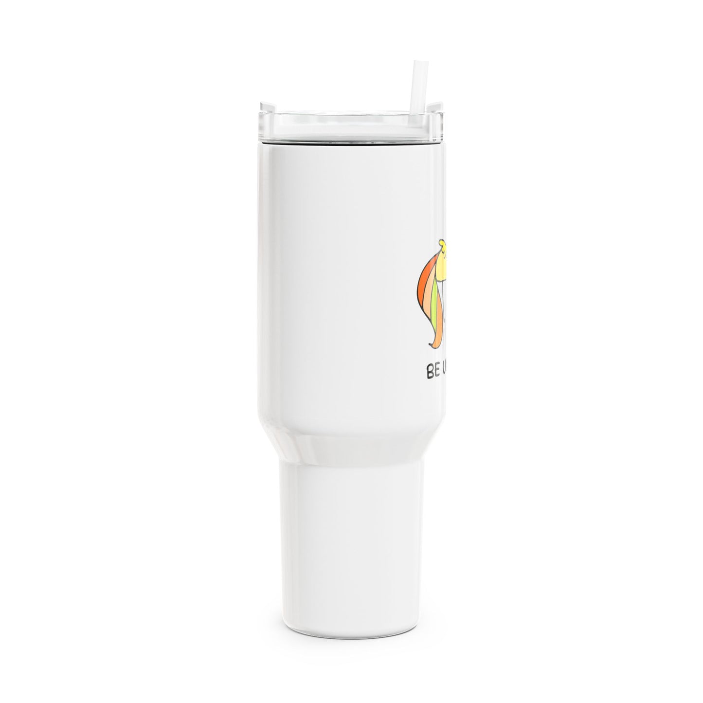 BE UNIQUE EINHORN REGENBOGEN • Tumbler mit Henkel & Strohhalm • XXL Reisebecher 1,2L - YOGA SANTA