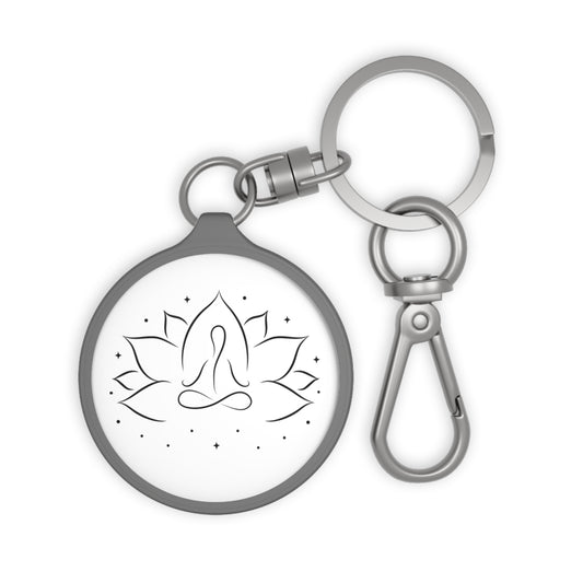 YOGI MEDITIERT IN LOTUSBLÜTE • Edler Luxus Schlüsselanhänger mit Karabiner für Frauen & Männer