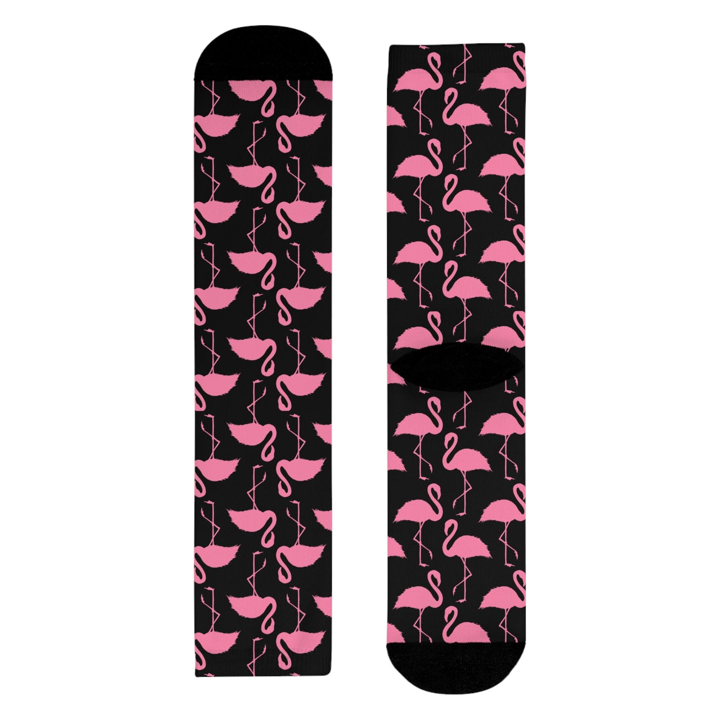FLAMINGO VOGEL PINK ROSA LUSTIG WITZIGE • HAPPY SOCKS Crew Socken Schwarz mit Motiv