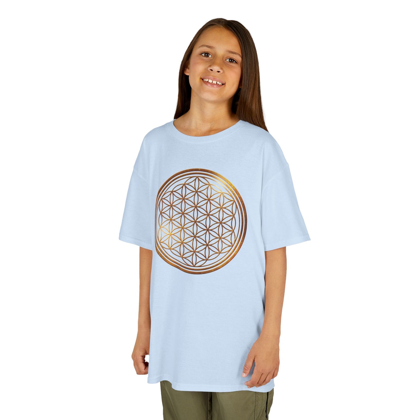 BLUME DES LEBENS • Kinder Oversize T-Shirt für Mädchen & Jungen (7–16 Jahre) • BIO Baumwolle 🌿