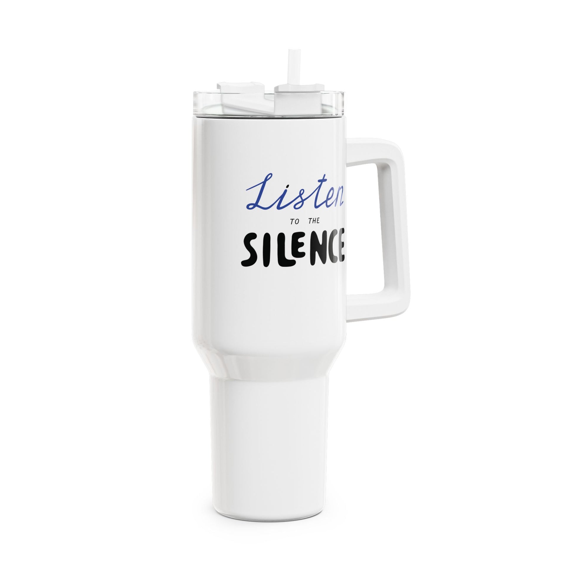 LISTEN TO THE SILENCE - YOGA MEDITATION  • Tumbler mit Henkel & Strohhalm • XXL Reisebecher 1,2L - YOGA SANTA