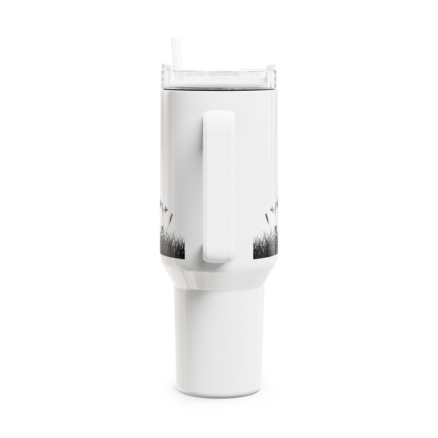 BLUMENWIESE SCHMETTERLINGE • Tumbler mit Henkel & Strohhalm • XXL Reisebecher 1,2L