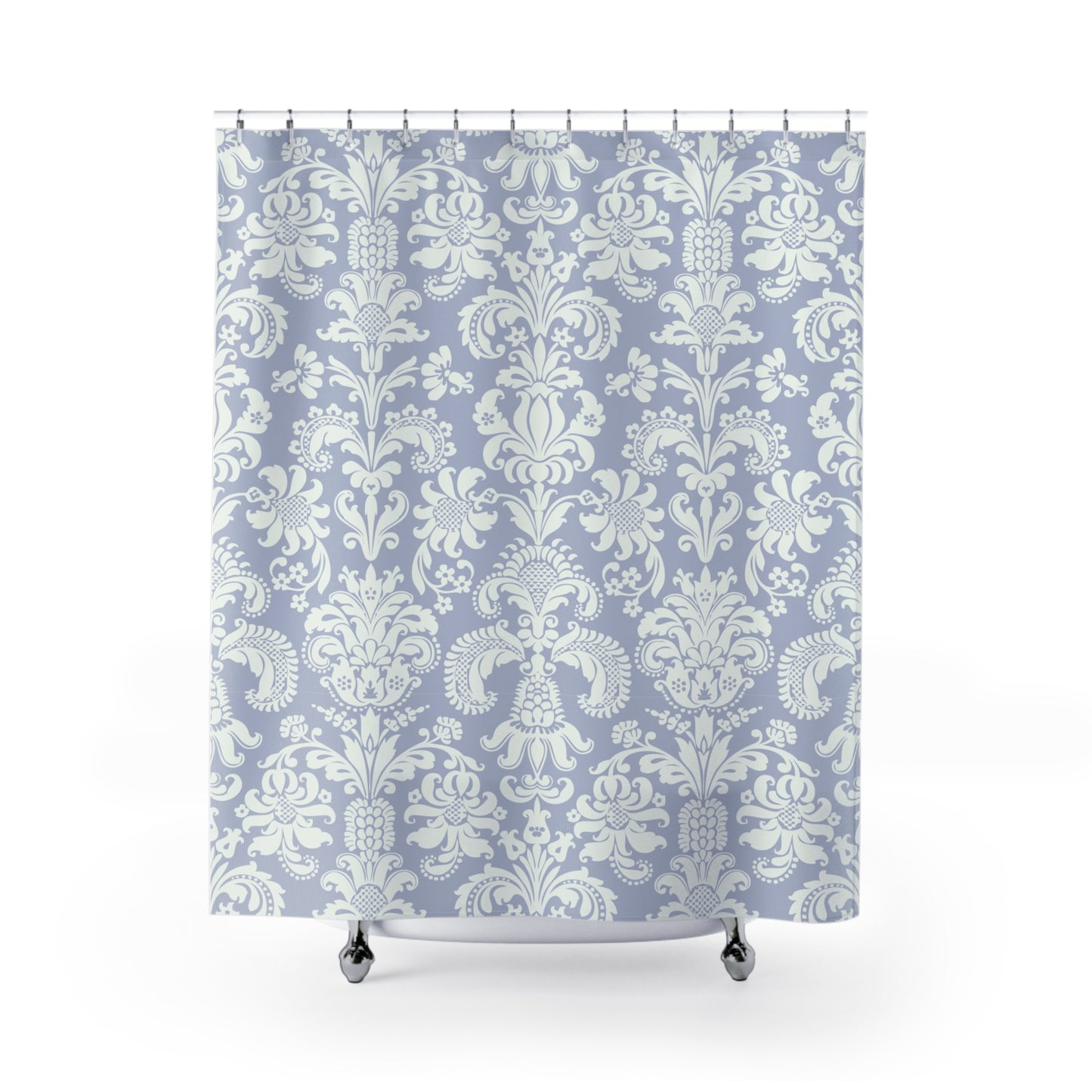 FLORALES BAROCK MUSTER - ZEITLOS LUXURIÖSES DESIGN • Duschvorhang 180x200 cm Hellblau