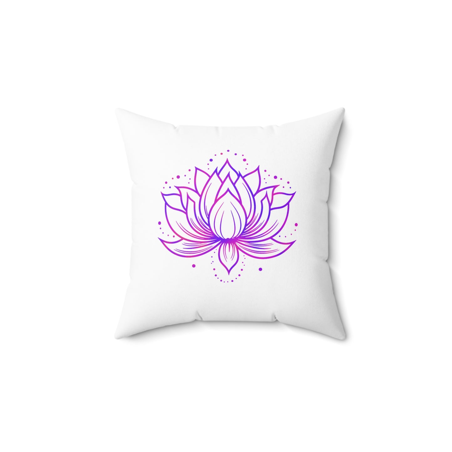 LOTUSBLÜTE PINK VIOLET LILA • Deko Kissen mit Reißverschluss Quadratisch Weiss - YOGA SANTA
