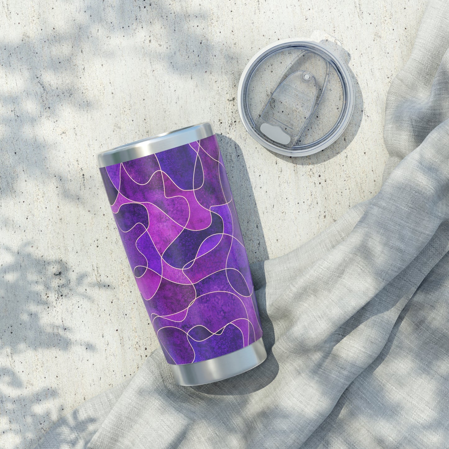 VIOLET LILA KUNSTDRUCK • Thermo-Reisebecher XL • 590 ml • Tumbler Vagabond