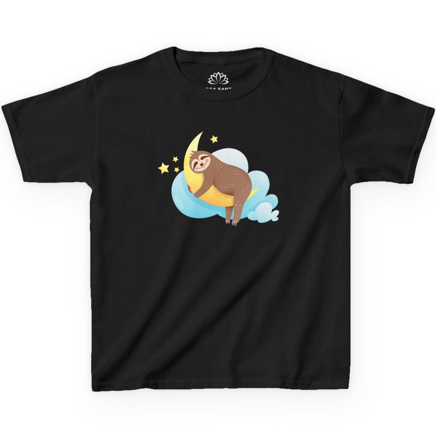 FAULTIER MOND STERNE WOLKE NIEDLICH SÜßE COMIC ZEICHNUNG • Pijama Schlafoberteil Oversize Kinder T-Shirt Mädchen Jungen • BIO Baumwolle 🌿