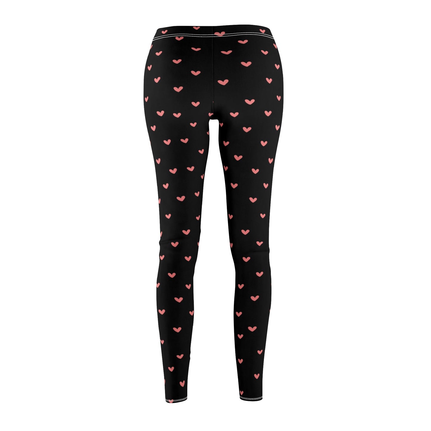 HERZ MUSTER HERZCHEN PRINT AUFDRUCK • Niedliche süße Damen Leggins Schwarz • Beste Leggings für Sport & Freizeit