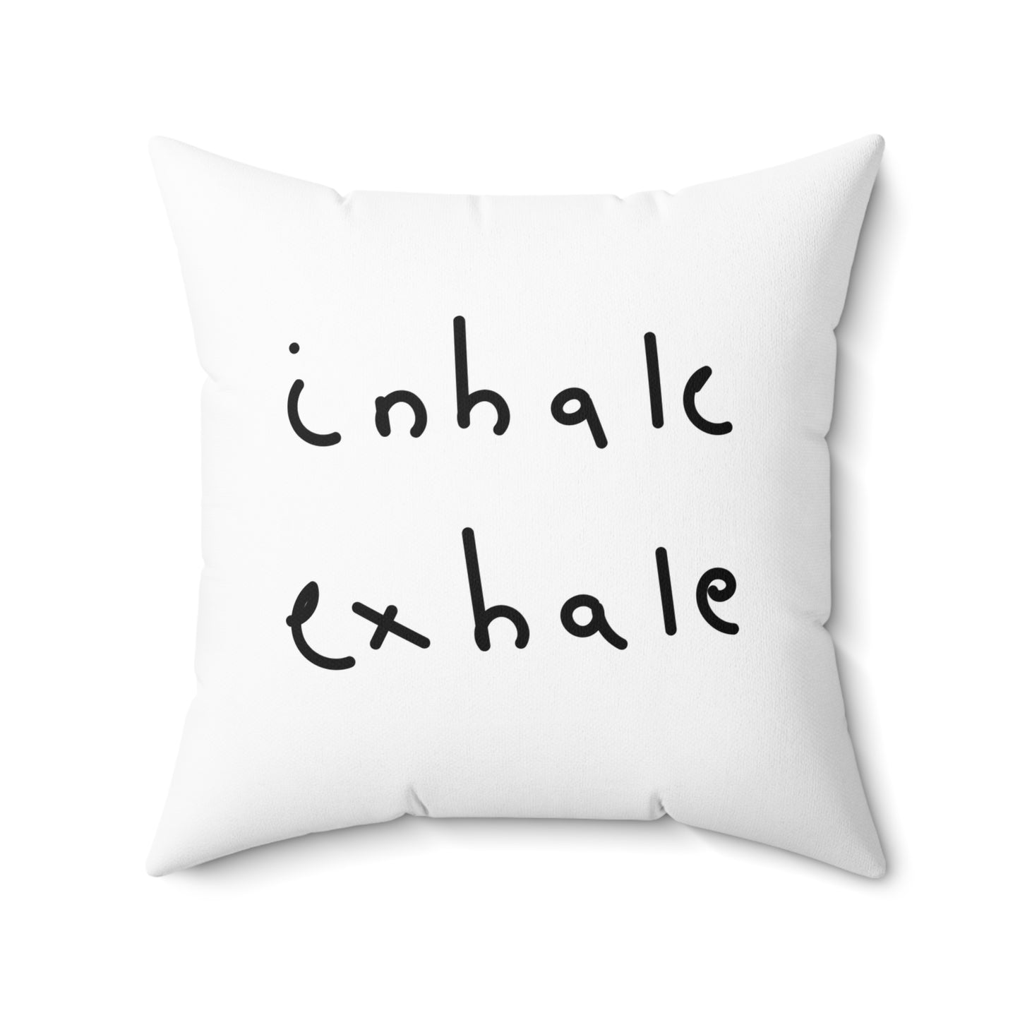 INHALE EXHALE - YOGA MEDITATION • Deko Kissen mit Reißverschluss Quadratisch Weiss