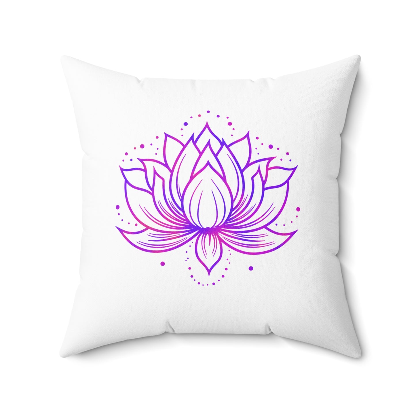 LOTUSBLÜTE PINK VIOLET LILA • Deko Kissen mit Reißverschluss Quadratisch Weiss - YOGA SANTA