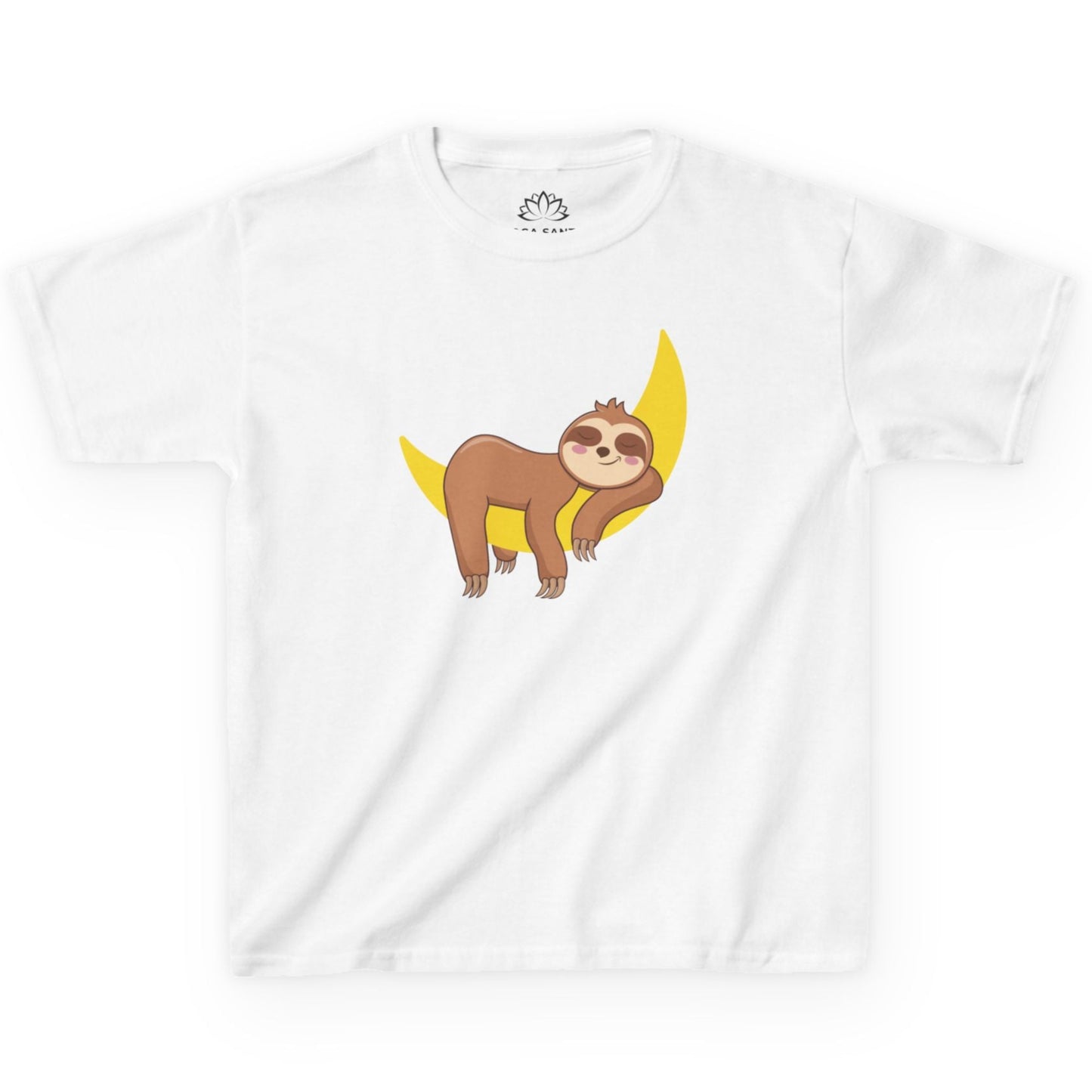 FAULTIER SLOT CHILLT LÄSSIG COOL im Mond unter Sternen • Pijama Schlafoberteil Oversize Kinder T-Shirt Mädchen Jungen • BIO Baumwolle 🌿