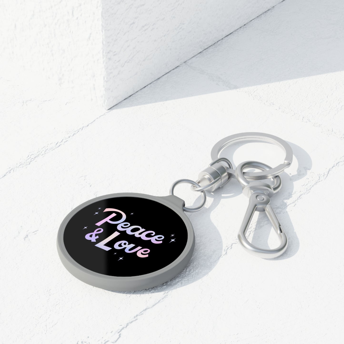 PEACE LOVE - Hippie Boho Style • Edler Luxus Schlüsselanhänger mit Karabiner für Frauen & Männer