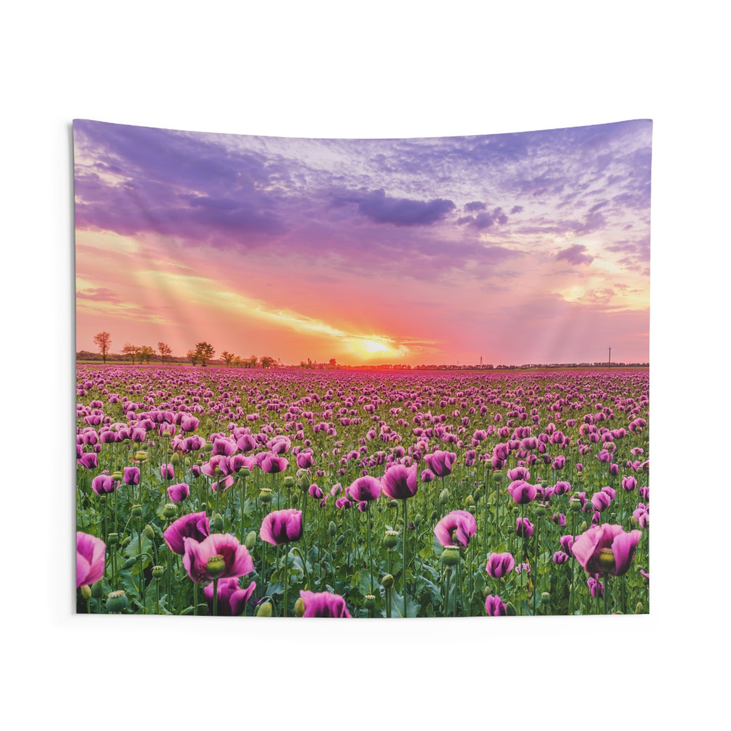 BLUMENWIESE LILA BLÜTEN • Urlaubsmotiv • Wandtuch • Wandttepich • Wanddekor in v. Größen bis XXL