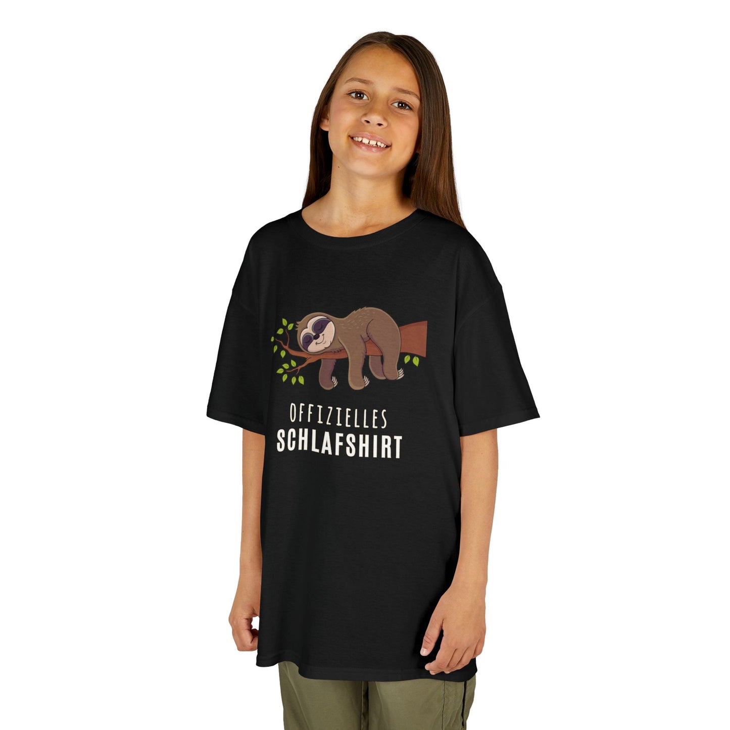 OFFIZIELLES SCHLAFSHIRT FAULTIER SLOT SÜß NIEDLICH COMIC • Pijama Schlafoberteil Oversize Kinder T-Shirt Mädchen Jungen • BIO Baumwolle 🌿