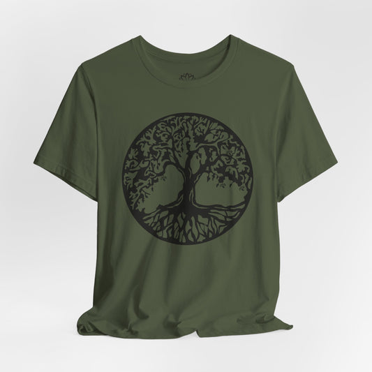 BAUM DES LEBENS SYMBOL • BILD HANDZEICHNUNG PRINTMOTIV • Spirituelles T-shirt Damen & Herren • Baumwolle 🌿