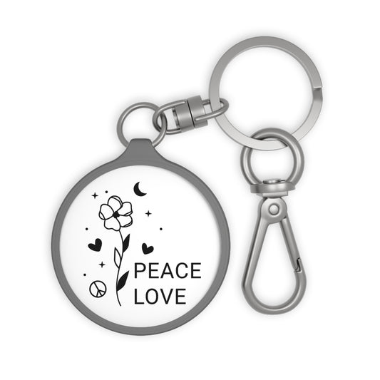 PEACE LOVE - BLUME FRIEDENSSYMBOL • Edler Luxus Schlüsselanhänger mit Karabiner für Frauen & Männer