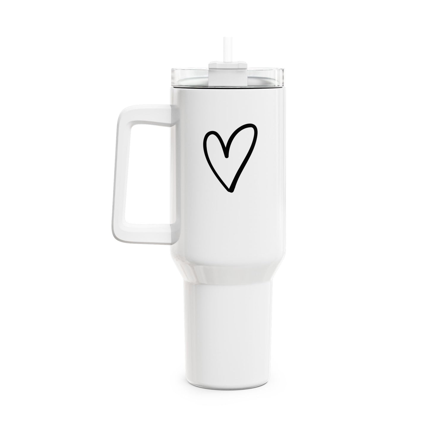 LOVE BECHER • Liebesbeweis Geschenk, LOVE Liebesbotschaft • Tumbler mit Henkel & Strohhalm • XXL Reisebecher 1,2L