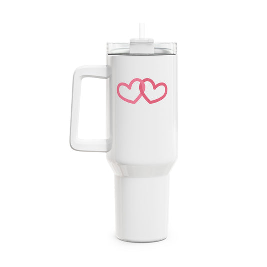 HERZEN LIEBE VERLIEBT HERZCHEN • Tumbler mit Henkel & Strohhalm • XXL Reisebecher 1,2L