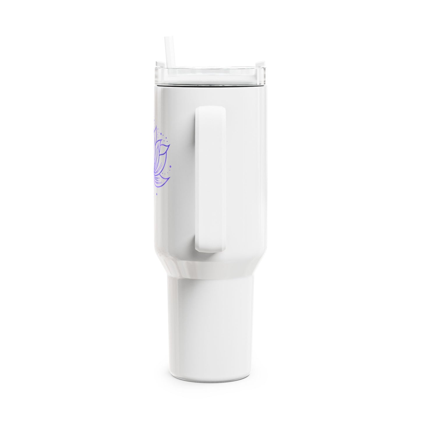 LOTUSBLÜTE LILA VIOLET • Tumbler mit Henkel & Strohhalm • XXL Reisebecher 1,2L