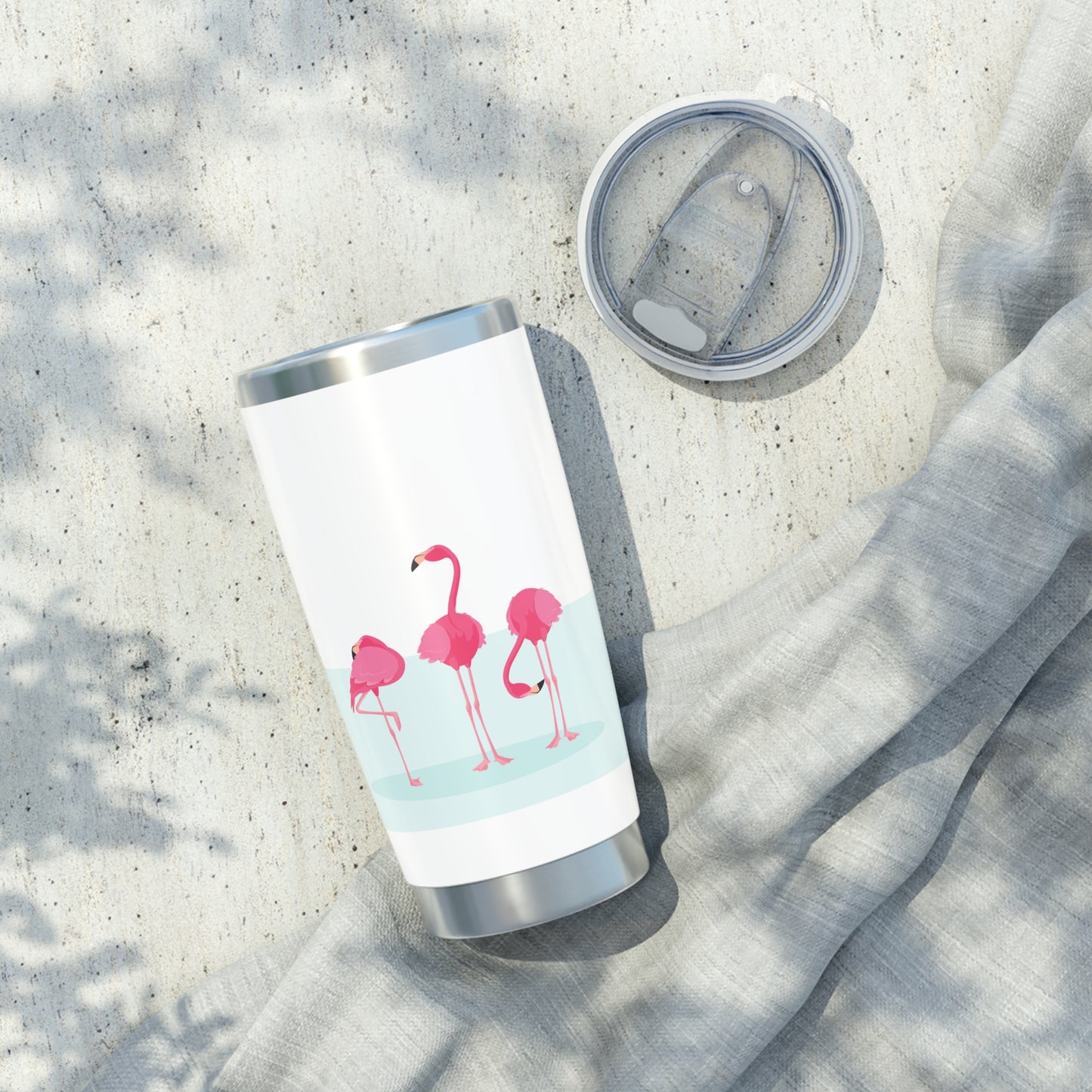 FLAMINGO PINK VOGEL ROSA COMIC LUSTIG • Thermo-Reisebecher XL • 590 ml • Tumbler Vagabond