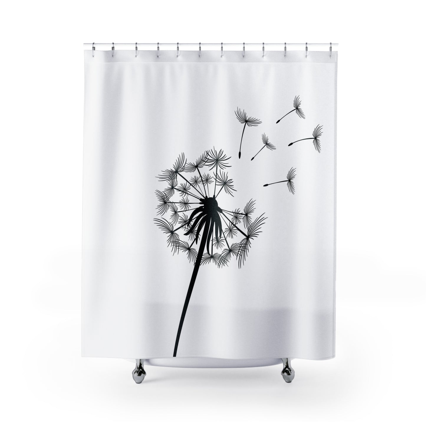 PUSTEBLUME ÄSTHETISCH • Hochwertiger, Schöner Duschvorhang 180x200 cm Weiss