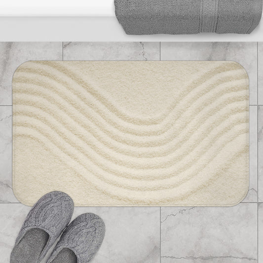 ZEN GARTEN SAND STRAND MOTIV • Badvorleger BEIGE / Fussmatte / Badteppich EXTRA Weich • 43 x 61 cm & 53 x 86 cm