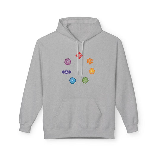 CHAKREN SYMBOLE in FLORALE BLUMEN • Spiritueller Hoodie für Meditation, für Damen & Herren • Baumwolle 🌿