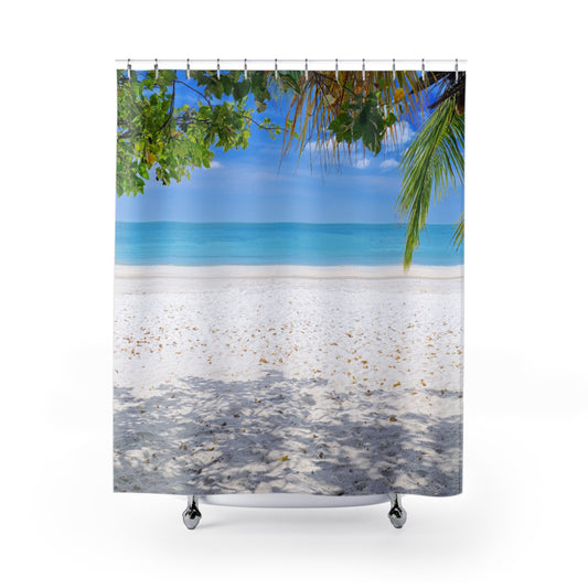 PALMEN STRAND MEER • Urlaubsmotiv • Hochwertiger, Schöner Duschvorhang 180x200 cm