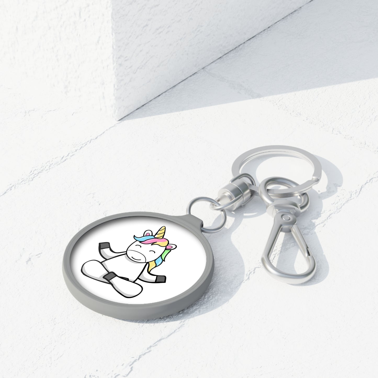 EINHORN YOGA MEDITATION • Edler Luxus Schlüsselanhänger mit Karabiner für Frauen & Männer