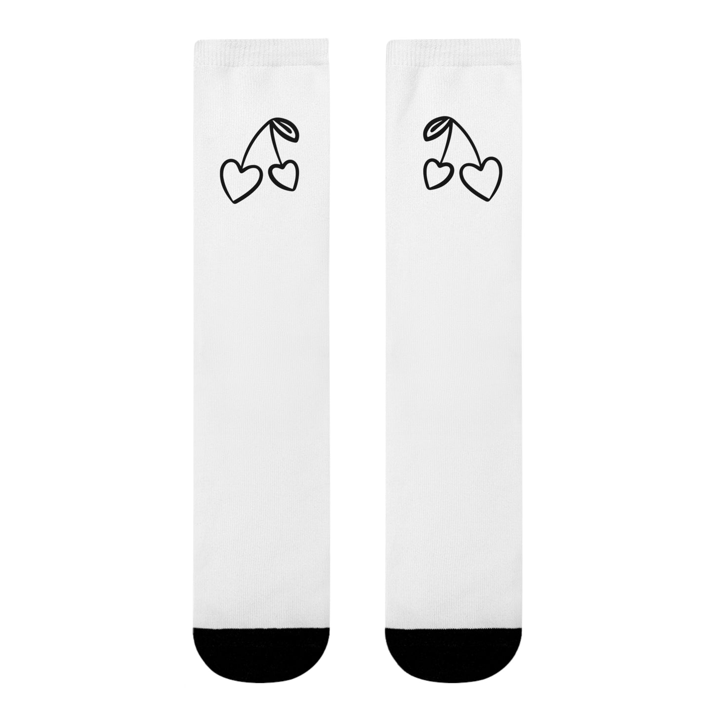 HERZKIRSCHEN MOTIV HERZCHEN SÖCKCHEN • Niedliche süße Comic Zeichnung  • Spirituelle Socken Weiß mit Motiv