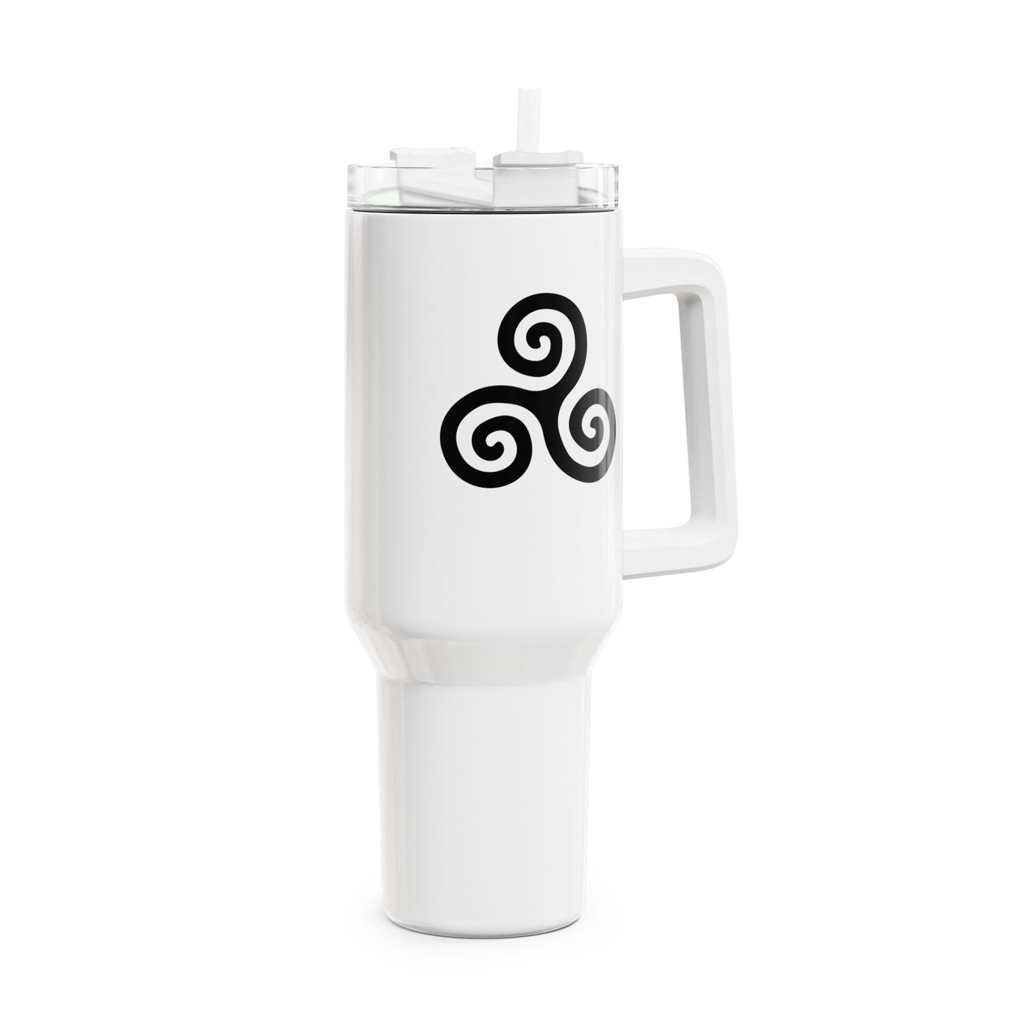 TRISKELE TRISKELION - KÖRPER GEIST SEELE • Tumbler mit Henkel & Strohhalm • XXL Reisebecher 1,2L - YOGA SANTA