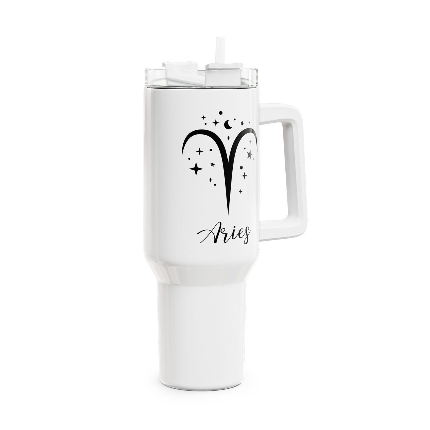 WIDDER ARIES SYMBOL Sterne Zeichen Tierkreiszeichen • Tumbler mit Henkel & Strohhalm • XXL Reisebecher 1,2L - YOGA SANTA