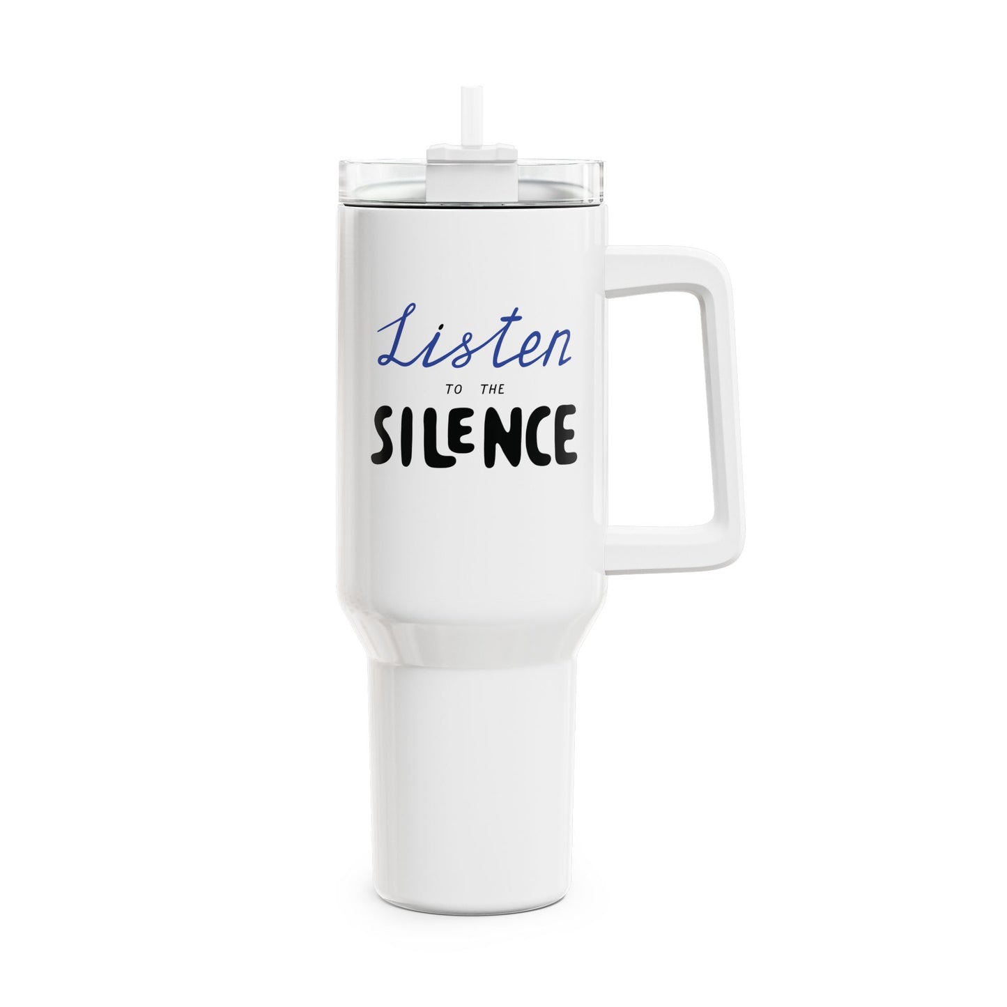 LISTEN TO THE SILENCE - YOGA MEDITATION  • Tumbler mit Henkel & Strohhalm • XXL Reisebecher 1,2L - YOGA SANTA