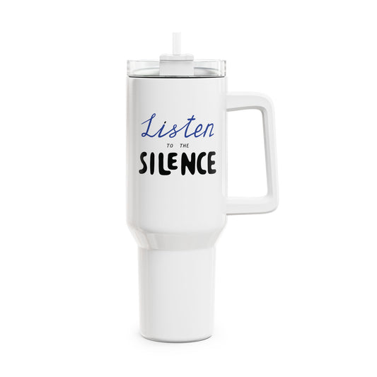 LISTEN TO THE SILENCE - YOGA MEDITATION  • Tumbler mit Henkel & Strohhalm • XXL Reisebecher 1,2L - YOGA SANTA
