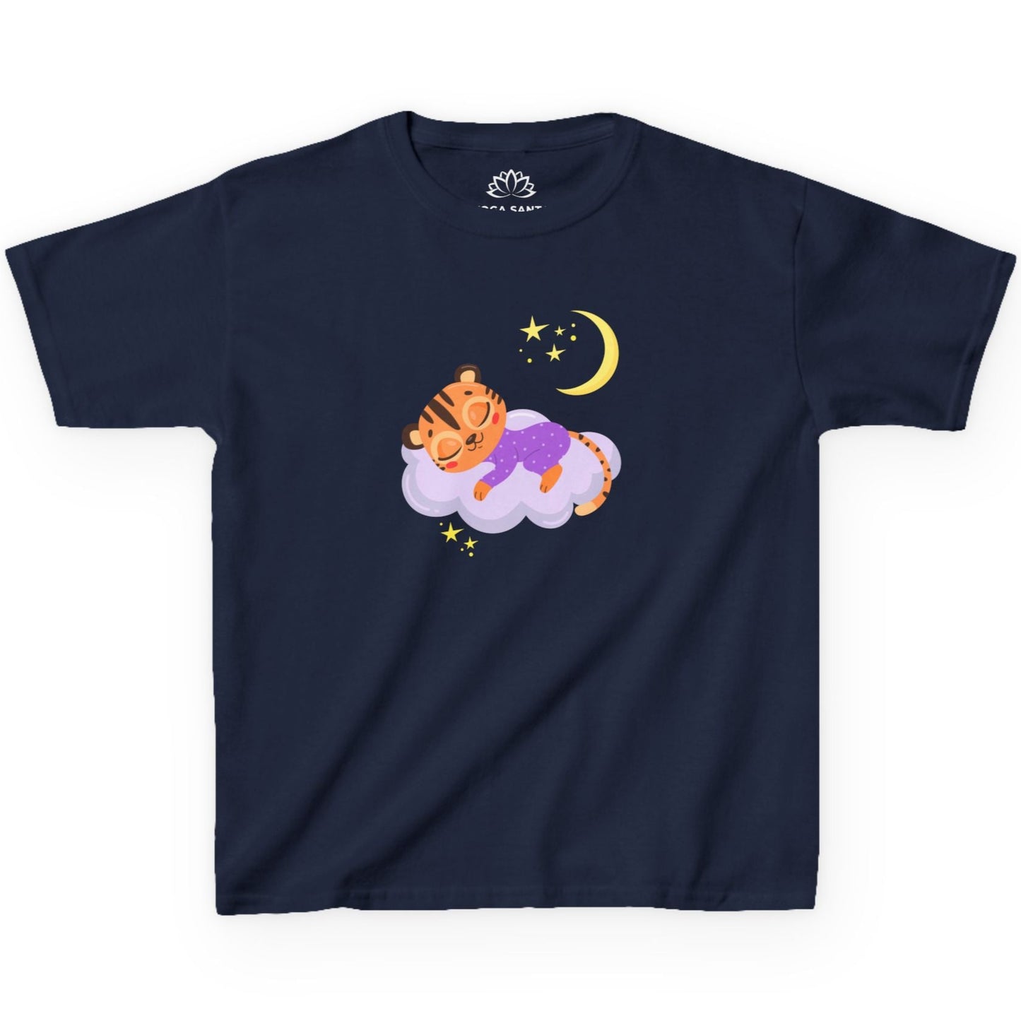 TIGER STERNENHIMMEL MOND WOLKE Comic Zeichnung • Pijama Schlafoberteil Oversize Kinder T-Shirt Mädchen Jungen • BIO Baumwolle 🌿