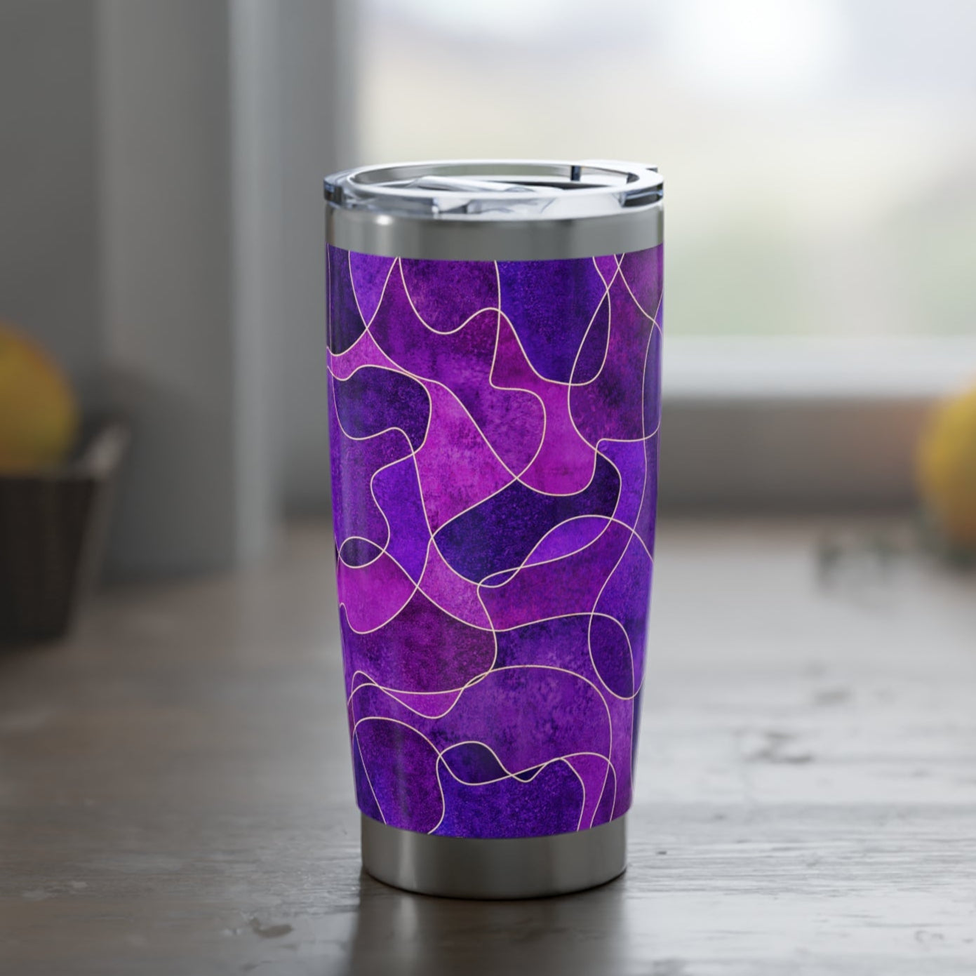 VIOLET LILA KUNSTDRUCK • Thermo-Reisebecher XL • 590 ml • Tumbler Vagabond