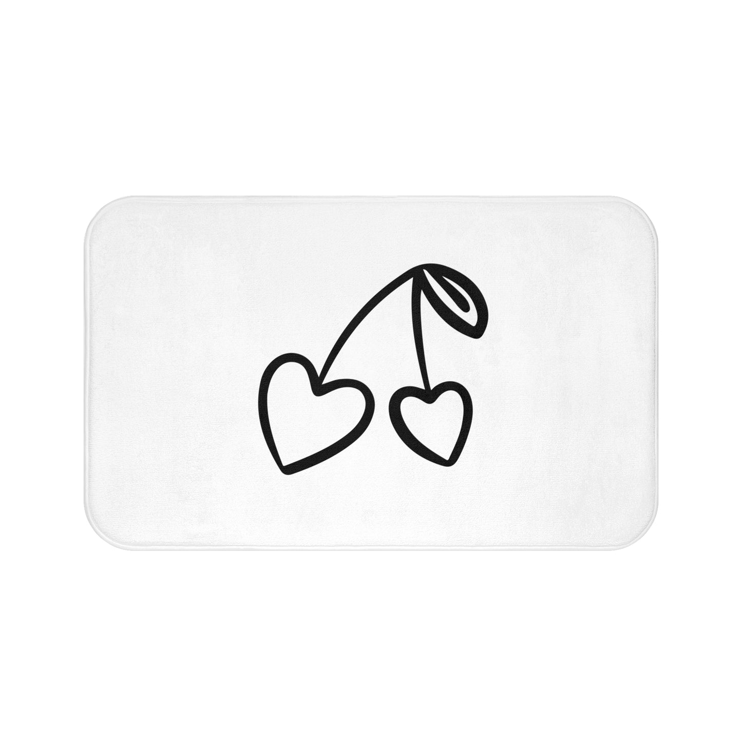 HERZ KIRSCHEN • Liebesbeweis Geschenk, LOVE Liebesbotschaft • Badvorleger Weiss / Fussmatte / Badteppich EXTRA Weich • 43 x 61 cm & 53 x 86 cm