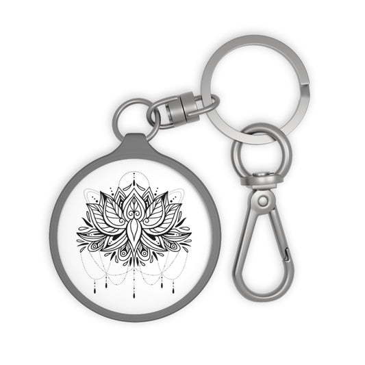LOTUS BLUME MANDALA • Edler Luxus Schlüsselanhänger mit Karabiner für Frauen & Männer