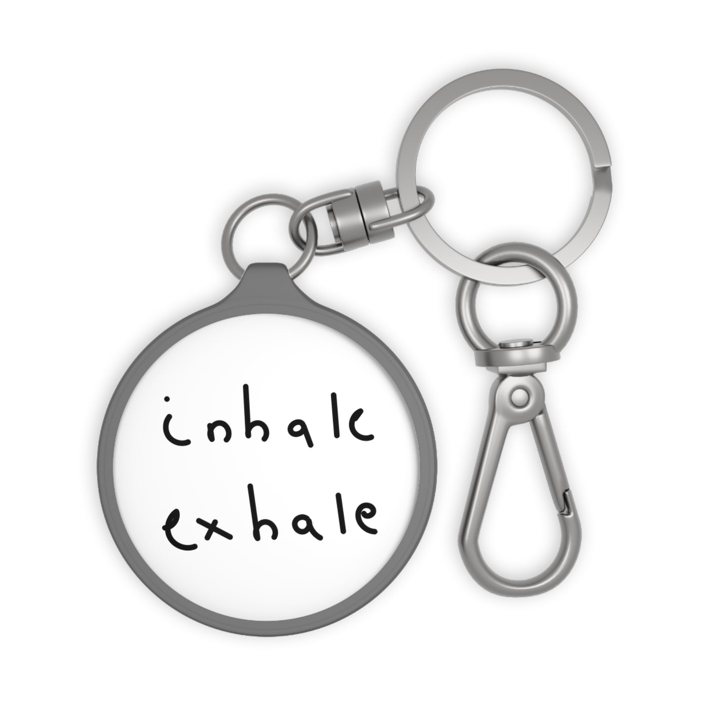 INHALE EXHALE - FITNESS YOGA SPORT MOTIVATION • Edler Luxus Schlüsselanhänger mit Karabiner für Frauen & Männer