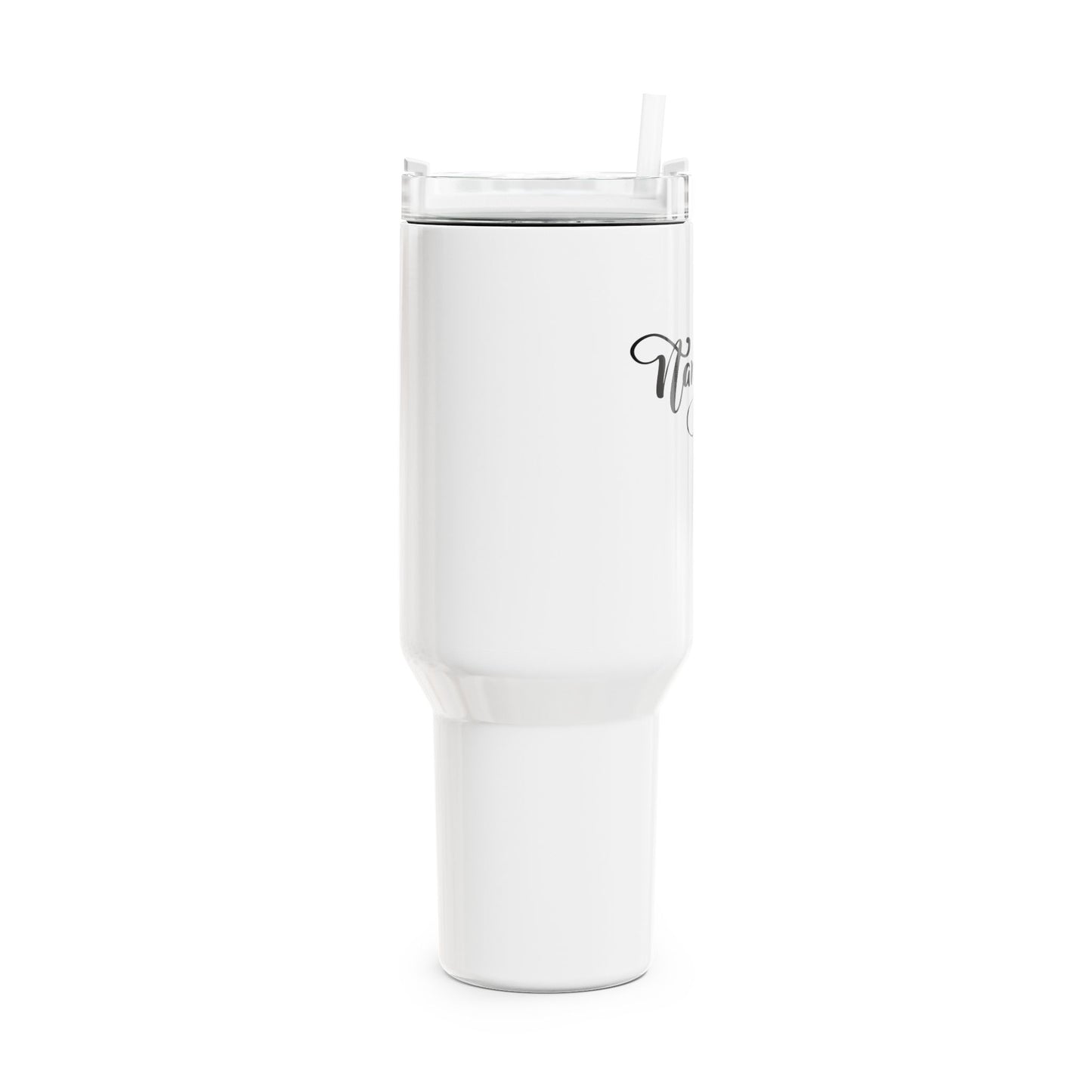 NAMASTE YOGA SPRUCH SCHÖN GESCHRIEBEN • Tumbler mit Henkel & Strohhalm • XXL Reisebecher 1,2L - YOGA SANTA
